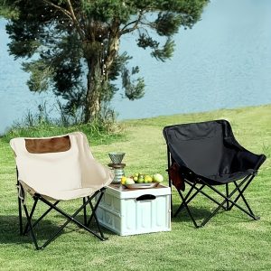 ZEMONO Portable Folding Chair,Lightweight Camping Chairs with Side Pocket and Carry Bag for Adult Hiking Fishing Beach