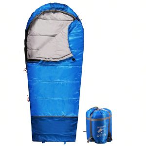 Mummy Sleeping Bag For Camping, 3 Season Cold Weather Sleeping Bag Fit , Blue/Rose Red Blue with 3.3lbs Filling